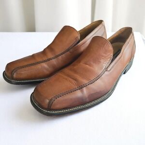 Bostonian First Flex Leather Loafers‎ Dress Shoes Comfort Brown Slip On Men 12M